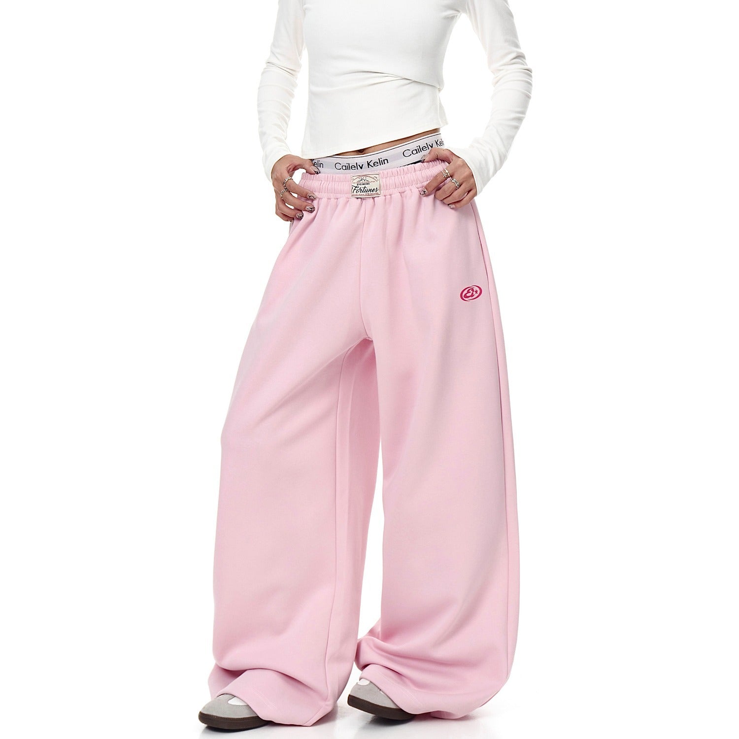 Womens Straight-Leg Sweatpants With Retro American-Style Letter Print