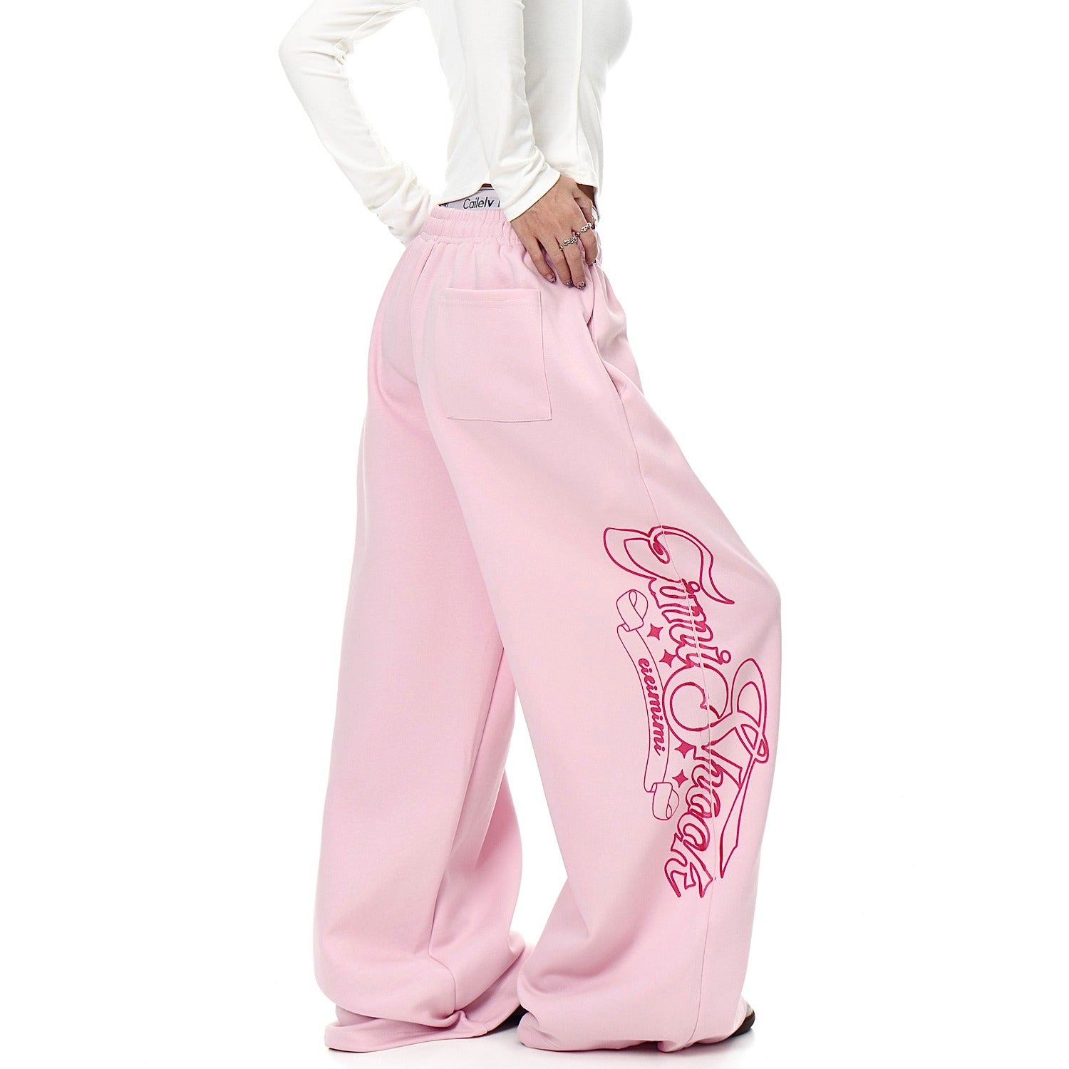 Womens Straight-Leg Sweatpants With Retro American-Style Letter Print