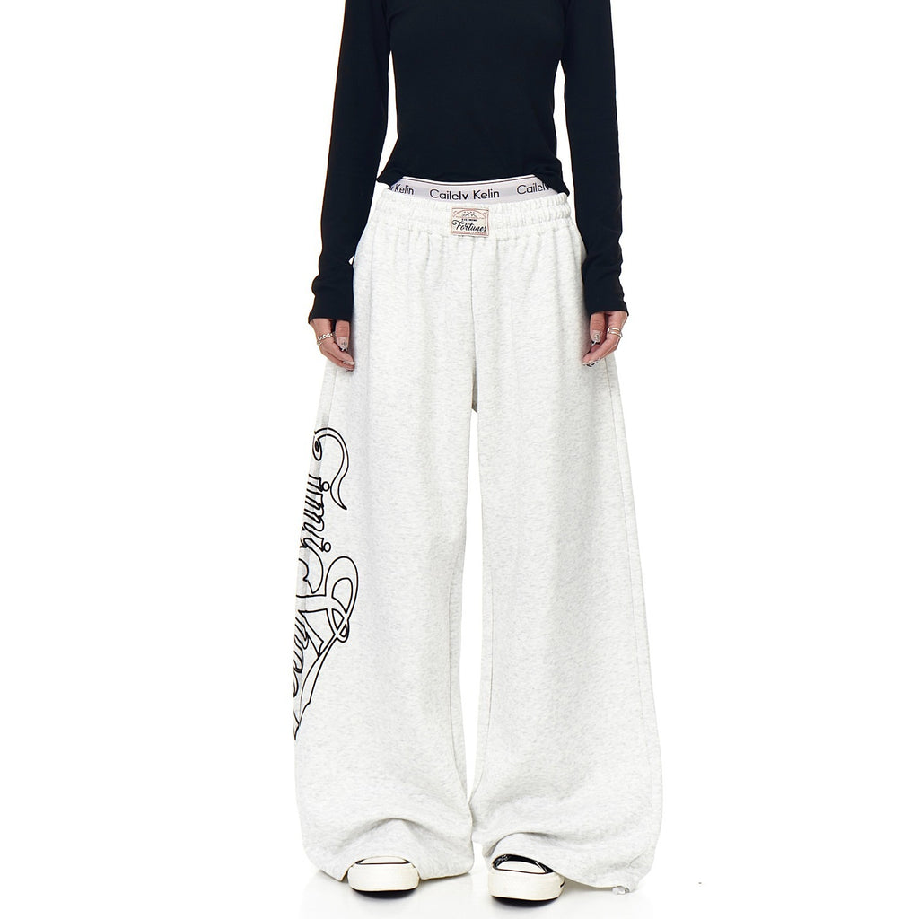 Retro Print Straight-Leg Sweatpants | Veltrix UK